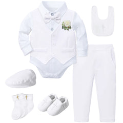 Baptism Outfit Boy Infant Baby Church Christening Suit Toddler White Blessing Set Newborn Easter Birthday Party Gift Clothes