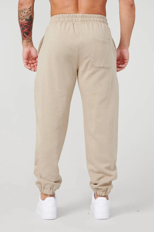 Men's sports pants with looped embroidery, long pants for runners, sports and fitness
