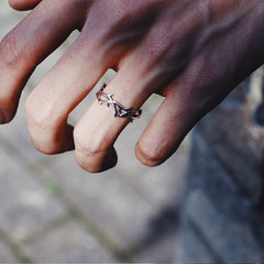 Punk Irregular Thorn Couple Ring Vintage Hip Hop Personalized Men's Adjustable