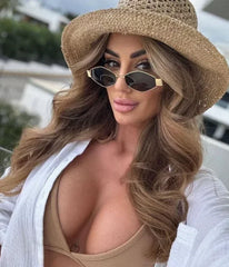 Sunglasses Women Steampunk Shades Retro Y2K Sunshade Mirror