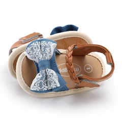 Baby Girls Sandals Canvas Bowknot Baby Girls Shoes Infant Bowknot Toddler