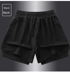 two pieces of sports shorts, men's and women's quick drying three point
