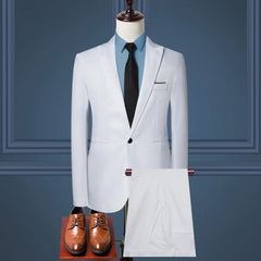 Beach Wedding Outfit Men: Men's Wedding Suit Elegant Suit Set 3 Pieces Formal Classic