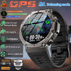 2025 NEW T-Rex 3 Ultra Men Outdoor Military GPS Smart Watch AMOLED HD Screen Compass 500MAH BT Call 5ATM Waterproof Smartwatch