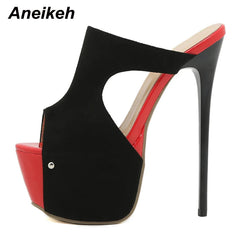 Platform Mixed Colors Super High Heel Sandals Women's Summer Ladies Nightclub
