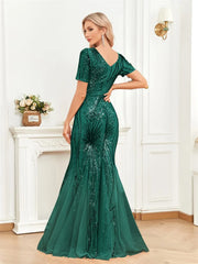 Homecoming Dresses: Sequins Gold Formal Evening Dress Women Prom Gowns