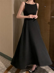 Homecoming Dresses: Women Spaghetti Strap A-Line Vintage Solid Party Black