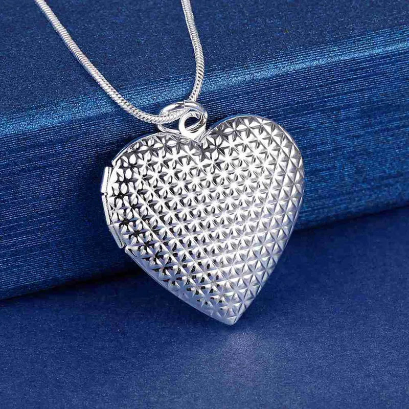 New Arrive 40-75cm 925 Sterling Silver seashell Photo open Frame Necklace Snake Chain For Woman Man Wedding Jewelry wholesale