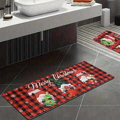 Christmas Gnome Kitchen Floor Mat Home Entrance Doormat Decor Hallway Balcony Rug