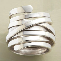 Wrapped iron ring, minimalist metal style ring