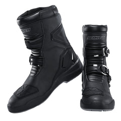 SCOYCO Retro Motorcycle Boots Cowhide Waterproof Mid-Calf Long Boots Riding Motocross Bota Motorbike Botas Motocross Shoes