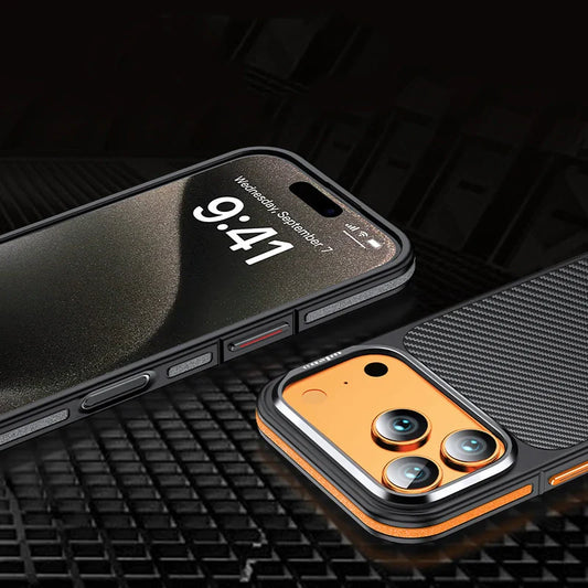 Conelz For 600D Kevlar Series Iphone pro 17 Pro Case with Magnetic Metal Camera Ring Wrapped Edge for iPhone 17 pro max Case