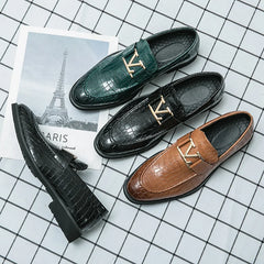 Loafers Brand Business Casual Moccasin Leather Buckle Driving Formal Suit Shoes for Men