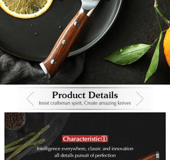 5'' Inch Utility Knives Japanese Damascus Steel Kitchen Knife Rosewood Handle