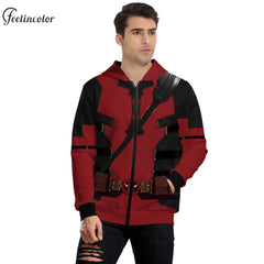 Deadpool Wolverine Hoodie for Men Cosplay Pullover Superhero 3D Printed Hooded