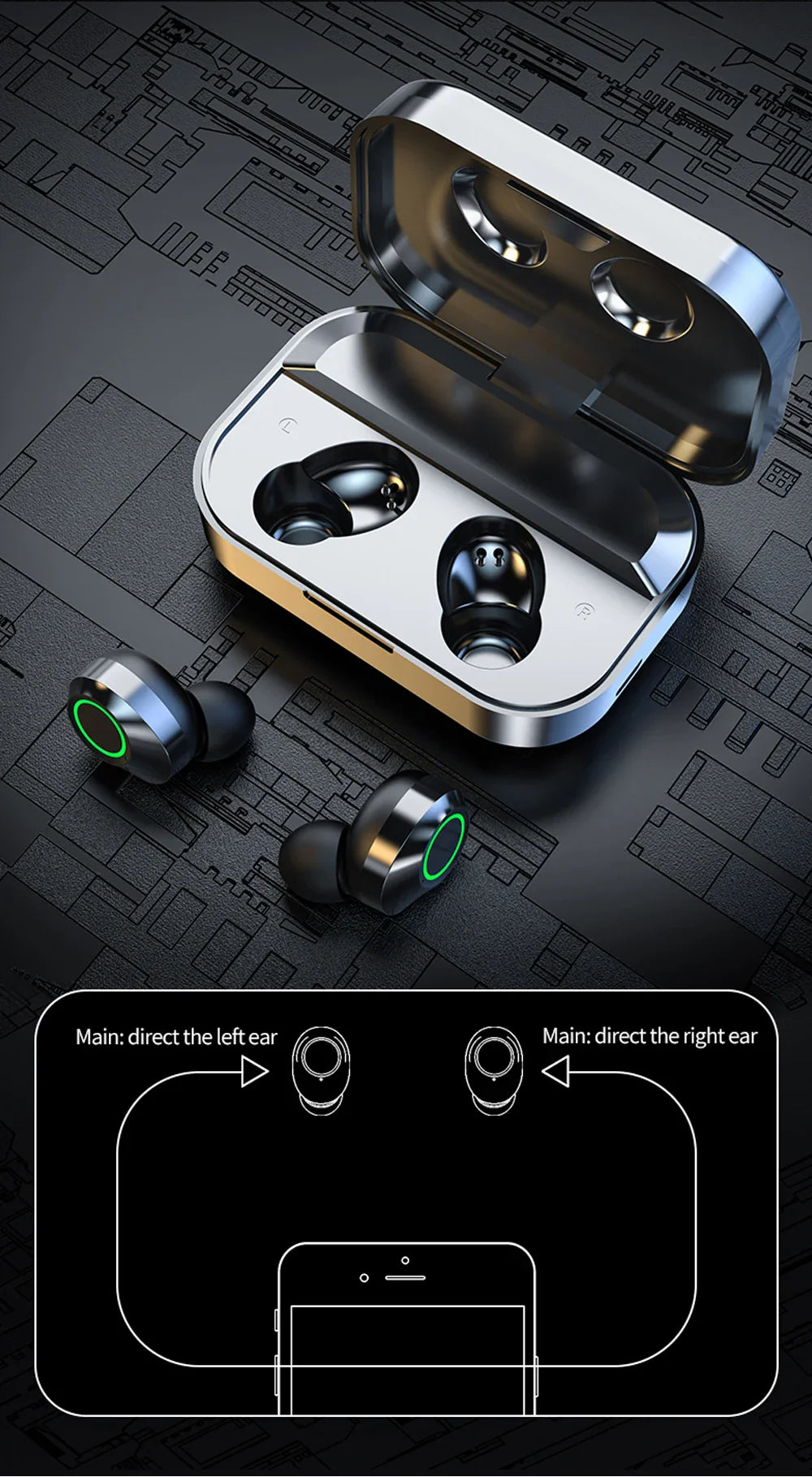 NES TWS Wireless Bluetooth Earphones Sport Stereo Headphones HiFi Music Earbuds With Built-in Microphone HD Call Gaming Headset