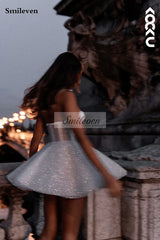 White Bridesmaid Dresses: Wedding Dress A Line Sweetheart Neck Shiny Glitter