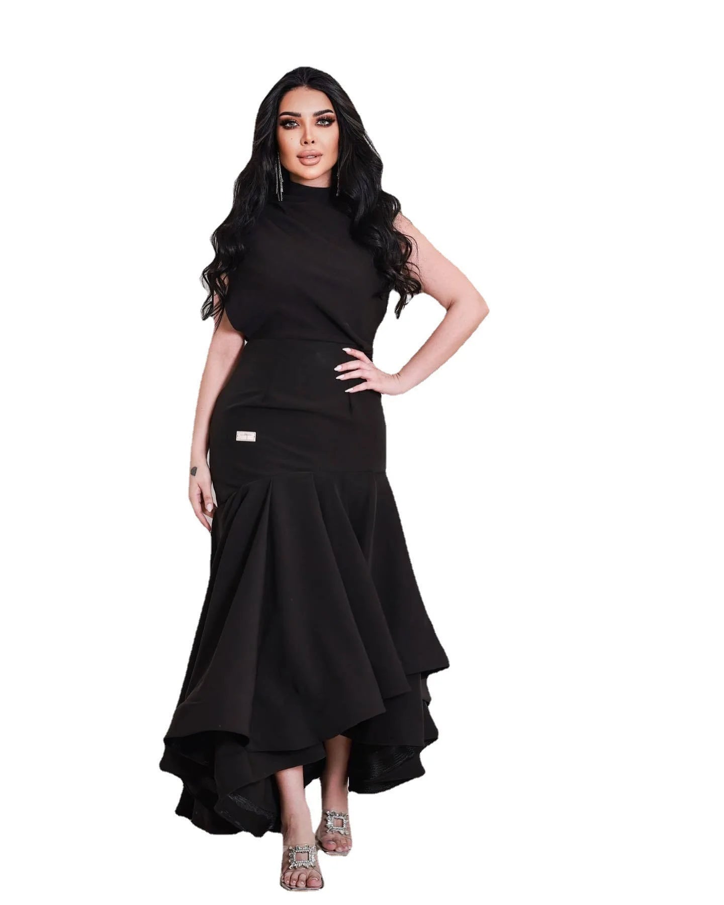 Evening Dresses O-Neck Mermaid Ankle-Length Sleeveless Chiffon
