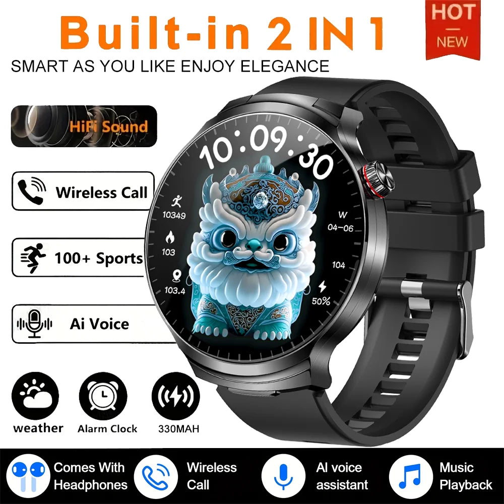 2026 T-REX3 New 2 in 1 Smartwatch With Earbuds Smartwatch TWS Bluetooth Earphone Heart Rate Blood Oxygen Monitor Sports Watch
