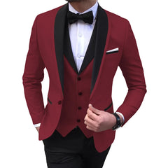 Men Business 3 Pcs Suits Set Coat Trousers / Male Slim Wedding Groomsmen