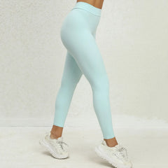 Seamless Yoga Sets Sports Fitness High V Waist Peach Hip-lifting Skinny Running