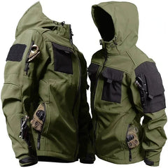 Hooded Tactical Jacket Men Army Training Wear-resistant Windbreaker Outdoors Camping