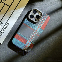 Case For iPhone 15 14 13 12 16 Pro Max Luxury Matte Karbonn Hard PC Cover For Magsafe Metal Lens