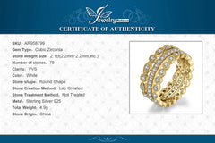 JewelryPalace 3 Pcs 925 Sterling Silver Yellow Rose Gold Band Ring Set Women