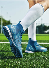 Mens Soccer Cleats High Ankle Football Shoes Long Spikes Outdoor Soccer