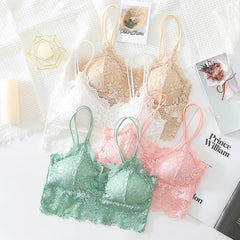 Women Lace Bras Top Comfortable Bralette Solid Color Underwear Vest