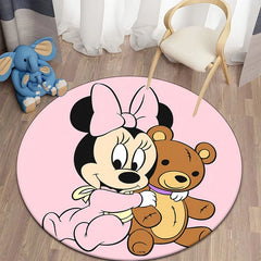 Minnie Mickey Mouse,beauty Cartoon HD Printed Round Carpet, Bedroom, Balcony