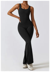 Women Jumpsuits One-Piece Yoga Suit Dance Belly Tightening Fitness Workout Set