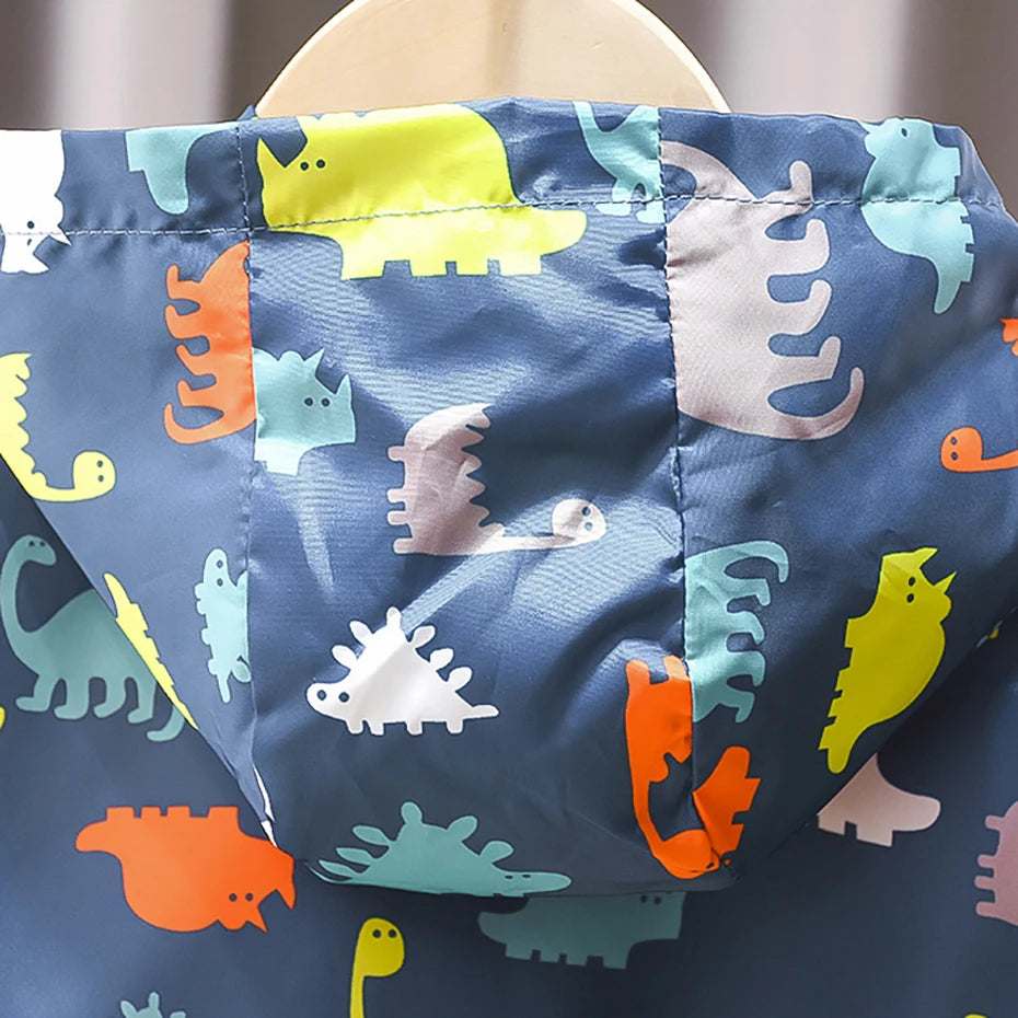 Kids Jacket Outerwear Long Sleeve Boy Coats Kids Dinosaurs Pattern Jacket