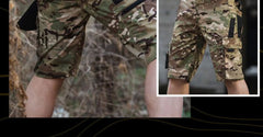 Mens Cargo Shorts Summer Tactical Cropped Trousers Outdoor Waterproof Multi-pocket