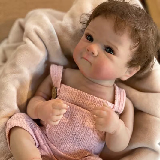 JOYORA 50CM Vinyl Realistic Baby Girl Doll Skin Visible Vein Newborn Size Doll Fashion Rebirth Doll Silicone Doll Easter Gift To