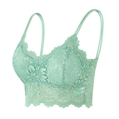 Women Lace Bras Top Comfortable Bralette Solid Color Underwear Vest