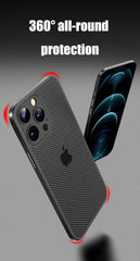 Heat Dissipation Breathable Cooling Case Ultra Thin Matte Mesh Hollow Slim Hard iPhone 16 15 14 13 12 Pro Max Plus