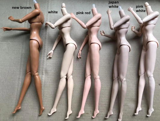 MENGF 12 Joints Movable Doll Body Pink Red White Beige Brown Coffee Green Color Doll Figures 28CM Super Model For FR IT Heads