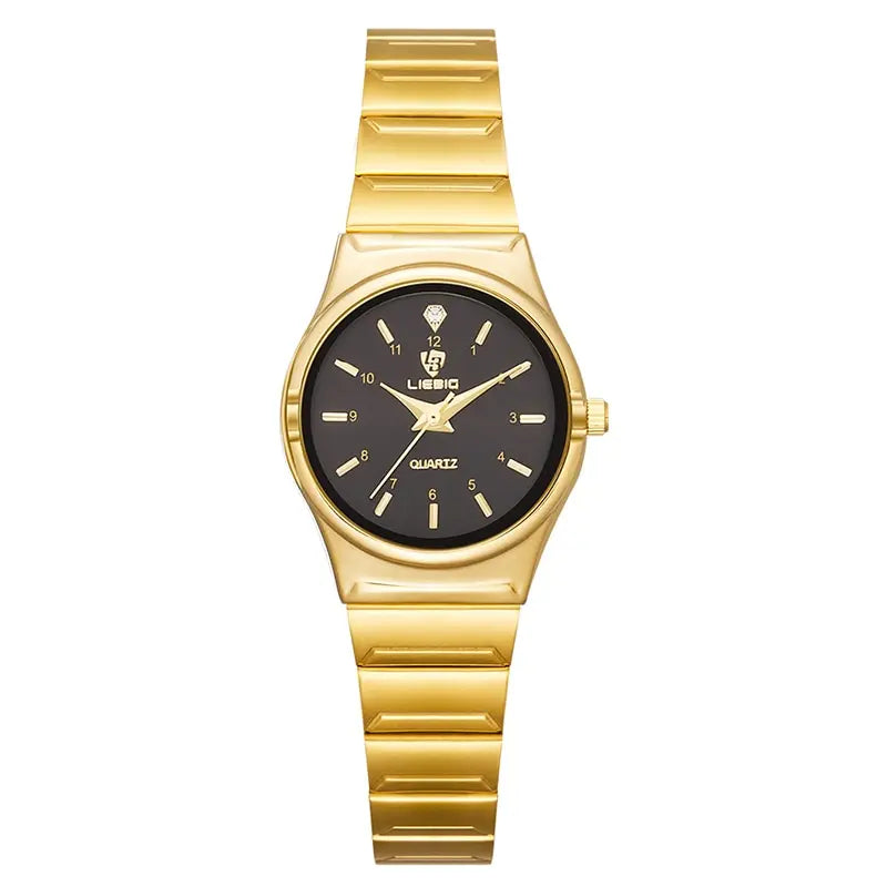 LIEBIG Japan Quart Movement Women Mens Watches Luxury Stainless Steel Female Ladies Golden Wristwatch Clock Relogio Feminino