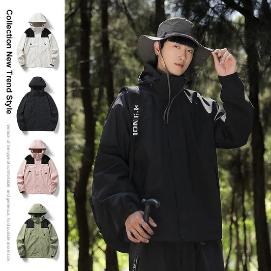 Jacket Sports Outdoor Thickened High Collar Hoodie Color Matching Fashion