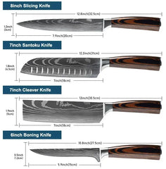 Professional Damascus Kitchen Knives Japanese Santoku Cleaver Slicing Knife Stainless