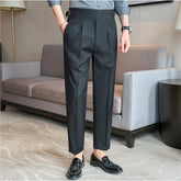 Men Naples Waist Business Casual Fashion Vintage Ankle-length Suit Pant