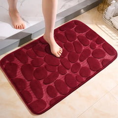 1pc Large kitchen Mat Bathroom Floor Mat Cobblestone Embossed Soft Absorbent