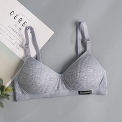 Women Underwear Cotton Bra Seamless Gathered Push Up Comfortable Soft
