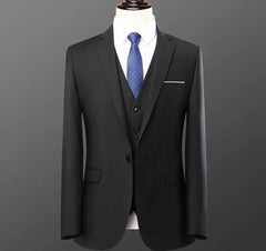 Business Suits For Men Western-style Casual Clothes Blazers Vest Pants 2-piece Set