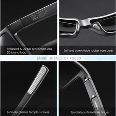 Sunglasses Men Polarized 100% UV Protection Sun Glasses Integral Spring