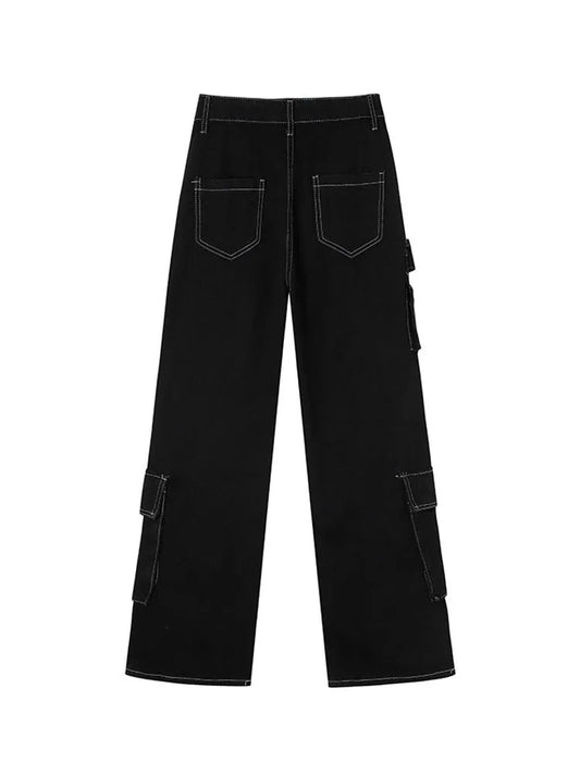 Baggy Jeans Women Cargo Pants Vintage High Waist Streetwear Denim Pants