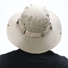 Men Bucket Hat Outdoor UV Protection Wide Brim Panama Safari Hunting Hiking Hat