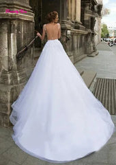 White Bridesmaid Dresses: Wedding Dress with Detachable Train Three Pieces