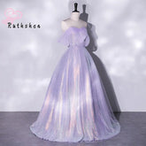 Homecoming Dresses: Prom Dresses Off The Shoulder Light Purple Sequin Ball Gown